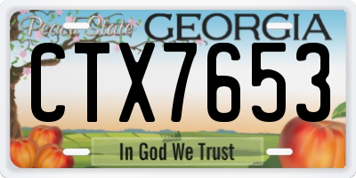 GA license plate CTX7653