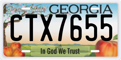 GA license plate CTX7655