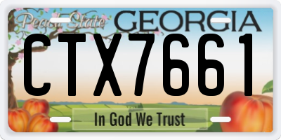GA license plate CTX7661