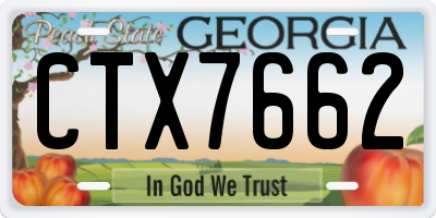 GA license plate CTX7662