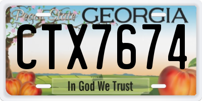 GA license plate CTX7674