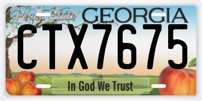 GA license plate CTX7675