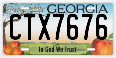 GA license plate CTX7676