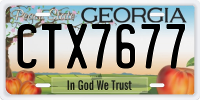 GA license plate CTX7677