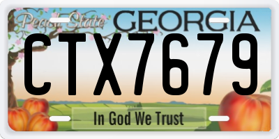 GA license plate CTX7679