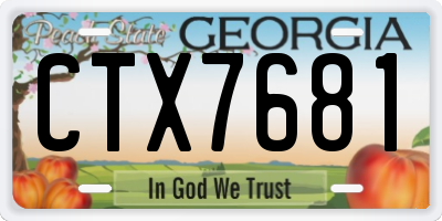 GA license plate CTX7681