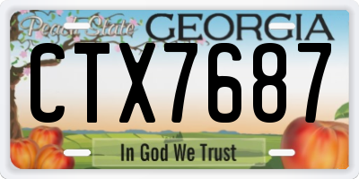GA license plate CTX7687