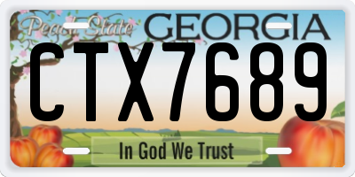 GA license plate CTX7689
