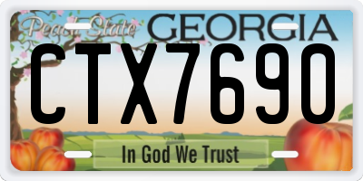 GA license plate CTX7690