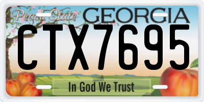 GA license plate CTX7695