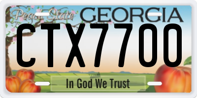 GA license plate CTX7700