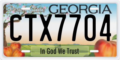 GA license plate CTX7704