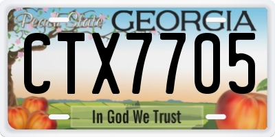 GA license plate CTX7705
