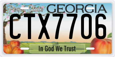 GA license plate CTX7706