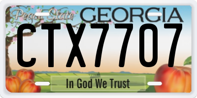 GA license plate CTX7707
