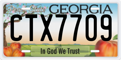 GA license plate CTX7709