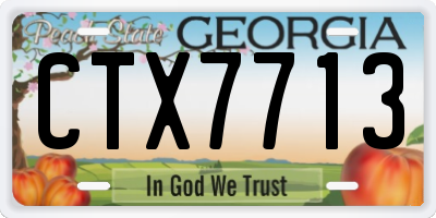 GA license plate CTX7713