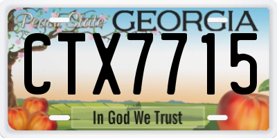 GA license plate CTX7715
