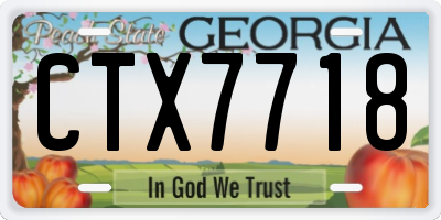 GA license plate CTX7718