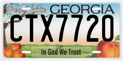GA license plate CTX7720