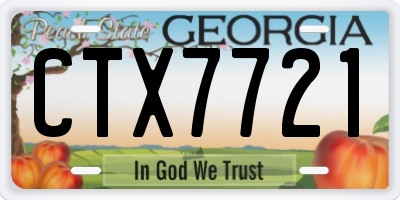 GA license plate CTX7721