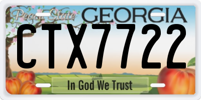GA license plate CTX7722