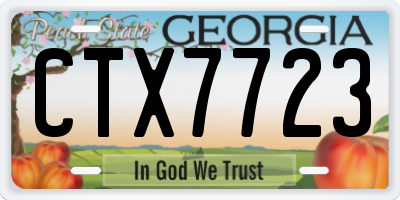 GA license plate CTX7723