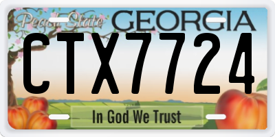 GA license plate CTX7724