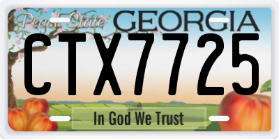 GA license plate CTX7725