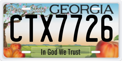 GA license plate CTX7726
