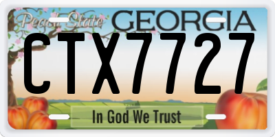 GA license plate CTX7727