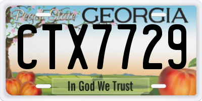 GA license plate CTX7729