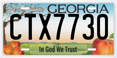 GA license plate CTX7730
