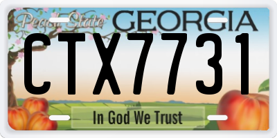 GA license plate CTX7731