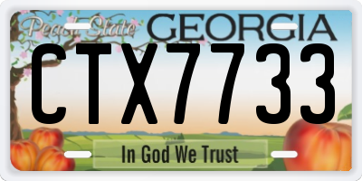GA license plate CTX7733