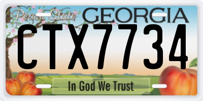 GA license plate CTX7734