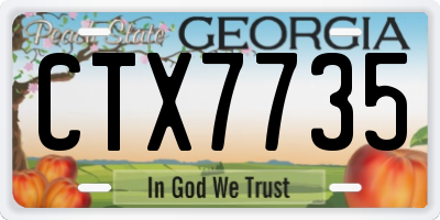 GA license plate CTX7735