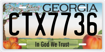 GA license plate CTX7736