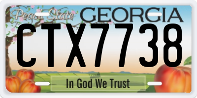 GA license plate CTX7738