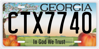 GA license plate CTX7740