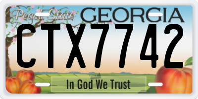 GA license plate CTX7742