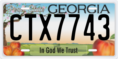 GA license plate CTX7743