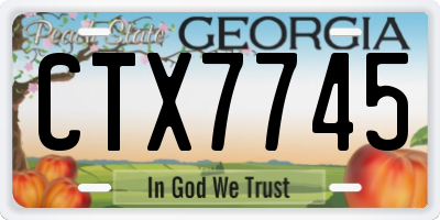 GA license plate CTX7745