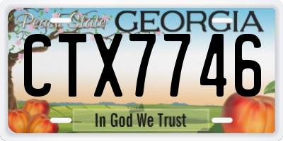 GA license plate CTX7746
