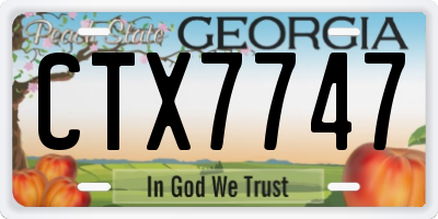 GA license plate CTX7747