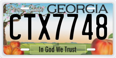 GA license plate CTX7748