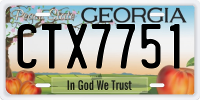 GA license plate CTX7751