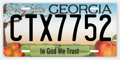 GA license plate CTX7752
