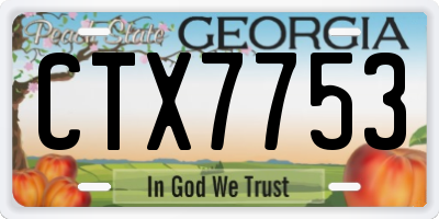 GA license plate CTX7753