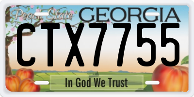 GA license plate CTX7755